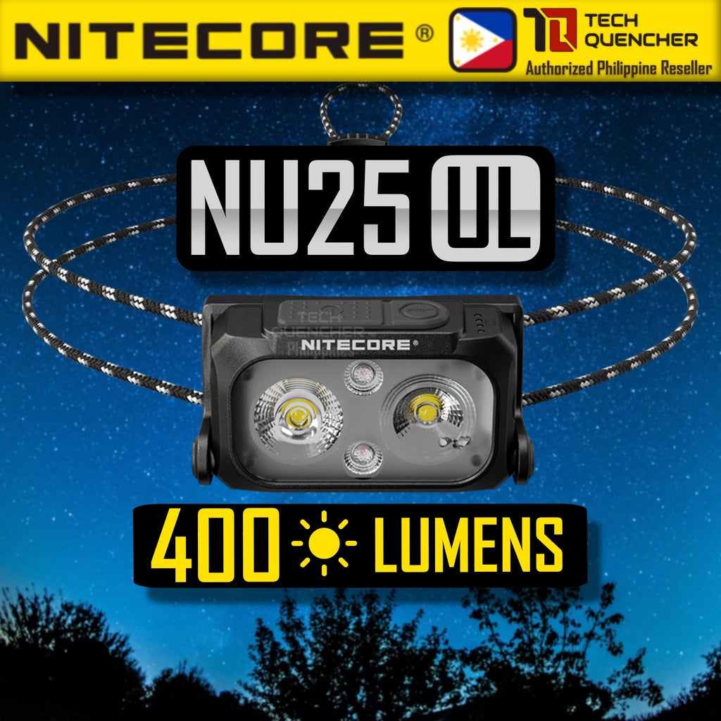 Nitecore NU25 UL 400 Lumen Lampe Frontale Ultra Légère Double Faisceau Nitecore NU25 UL 400 Lumen Lampe Frontale Ultra Légère Double Faisceau