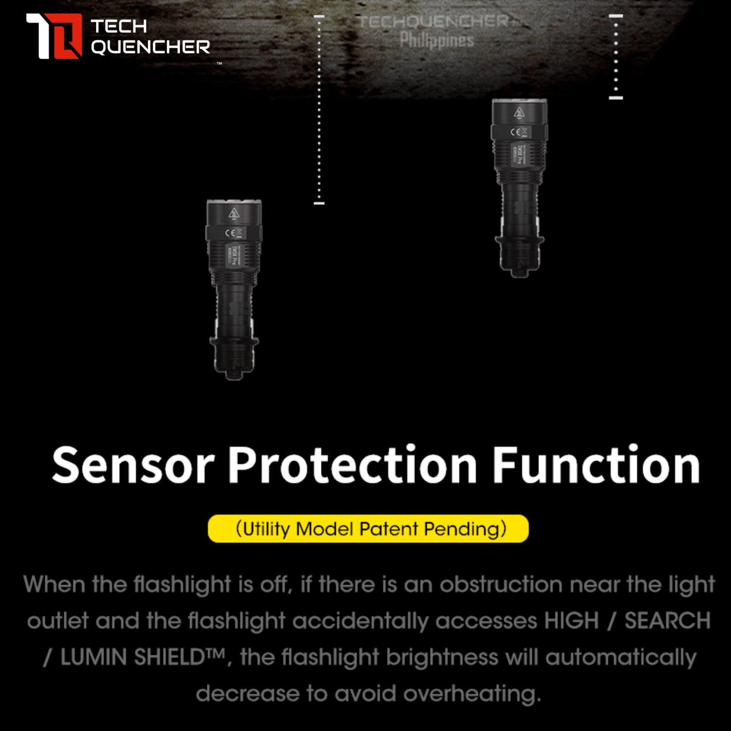 Nitecore TM9K Pro Flashlight - 9900 Lumens - 5000mAh Battery - USB-C - IP68 - Tac Ring -27 cores LED