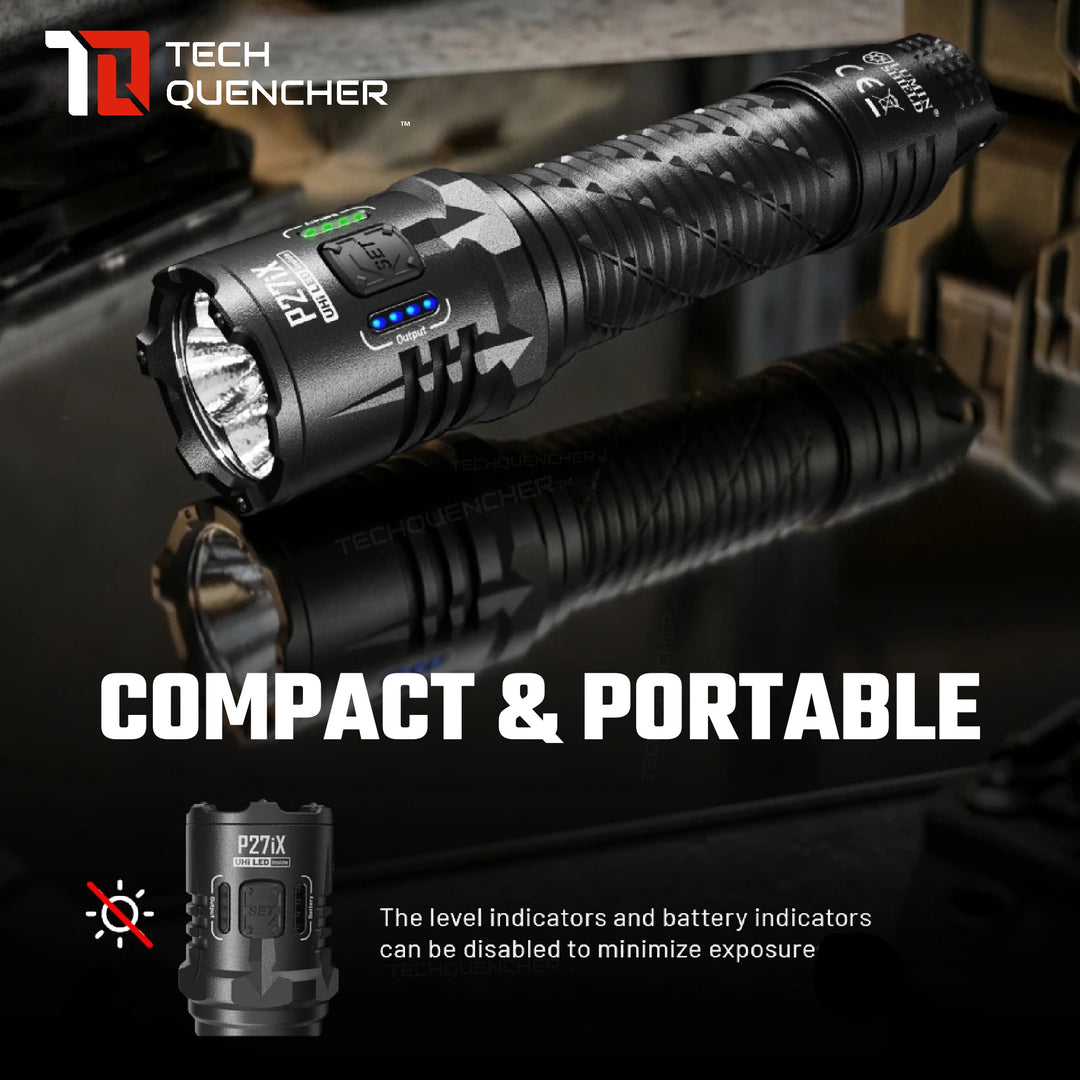 Nitecore P27iX Flashlight - 5000 Lumens - Customizable - 5500mAh Battery - Lock Switch- USB-C - IP68