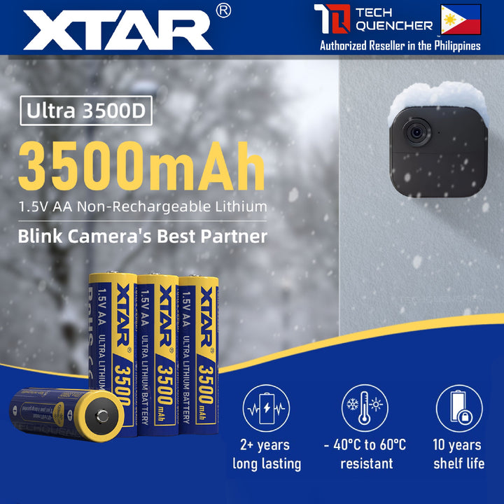 XTAR Ultra3500D AA 1.5V Lithium 3500mAh Non-Rechargeable Battery -For Outdoor Devices - Amazon Blink