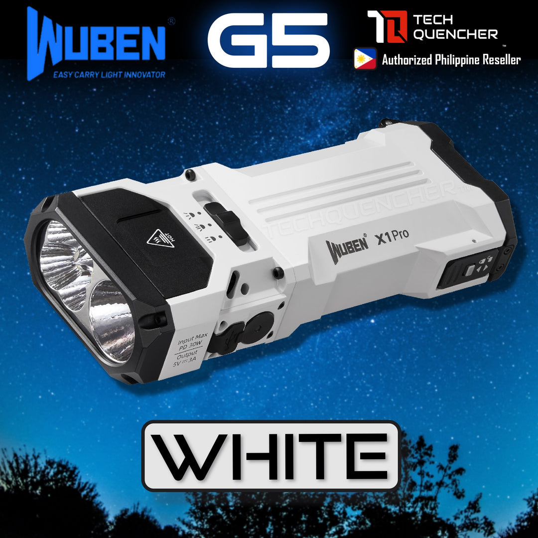 Wuben X1 PRO Flashlight - 12300 Lumens - Cooling Fan - Replaceable Battery - USB-C Reverse Charging - PowerBank