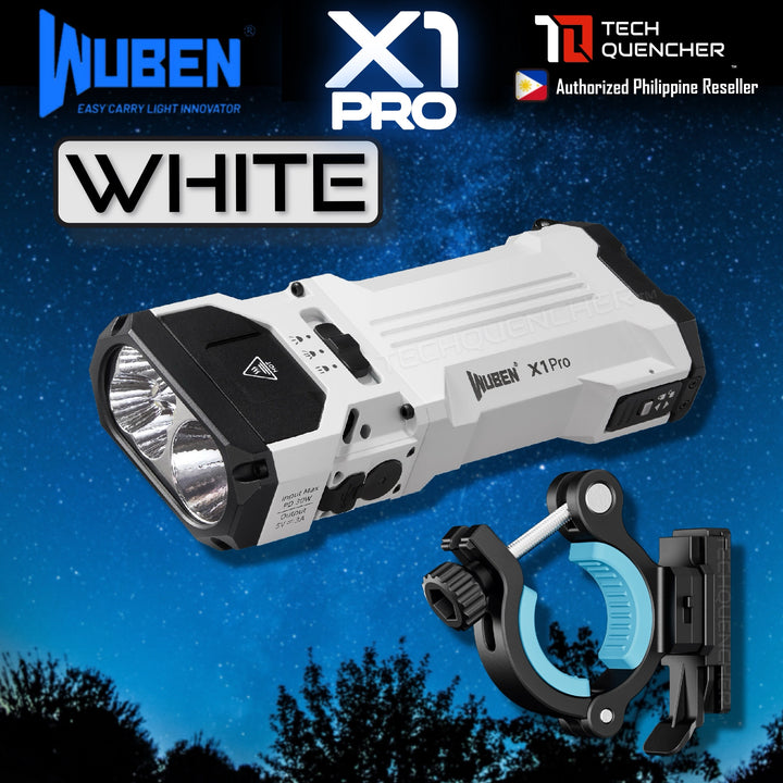 Wuben X1 PRO Flashlight - 12300 Lumens - Cooling Fan - Replaceable Battery - USB-C Reverse Charging - PowerBank