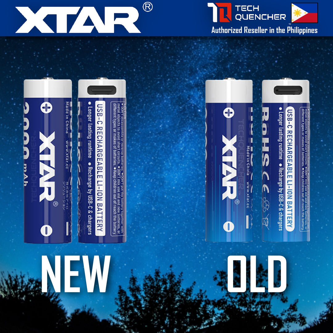 XTAR AA LR 1.5V 3000mAh USB-C Rechargeable Lithium Battery - 3.9h Fast Charging - Light Indicators