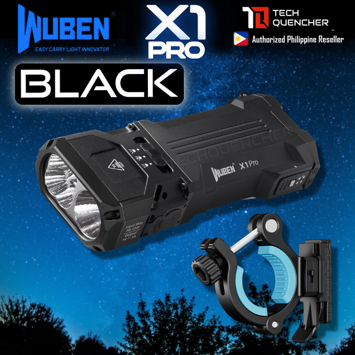 Wuben X1 PRO Flashlight - 12300 Lumens - Cooling Fan - Replaceable Battery - USB-C Reverse Charging - PowerBank