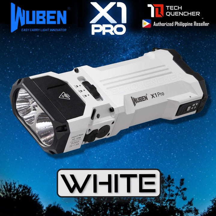 Wuben X1 PRO Flashlight - 12300 Lumens - Cooling Fan - Replaceable Battery - USB-C Reverse Charging - PowerBank