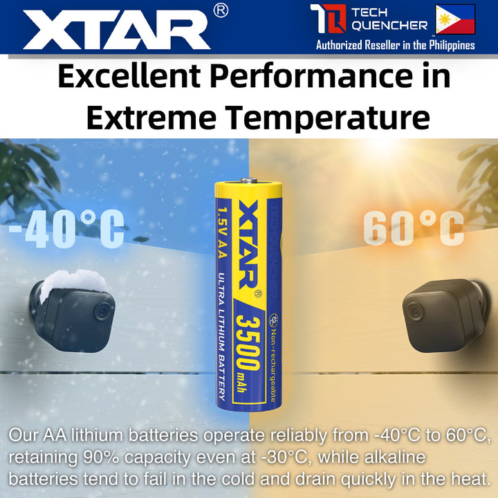 XTAR Ultra3500D AA 1.5V Lithium 3500mAh Non-Rechargeable Battery -For Outdoor Devices - Amazon Blink