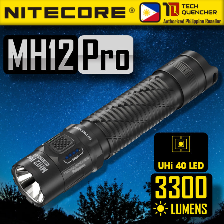 Nitecore MH12 PRO Flashlight 3300 Lumens - USB-C Charging 5300mAh Battery - 505 meters Beam Distance