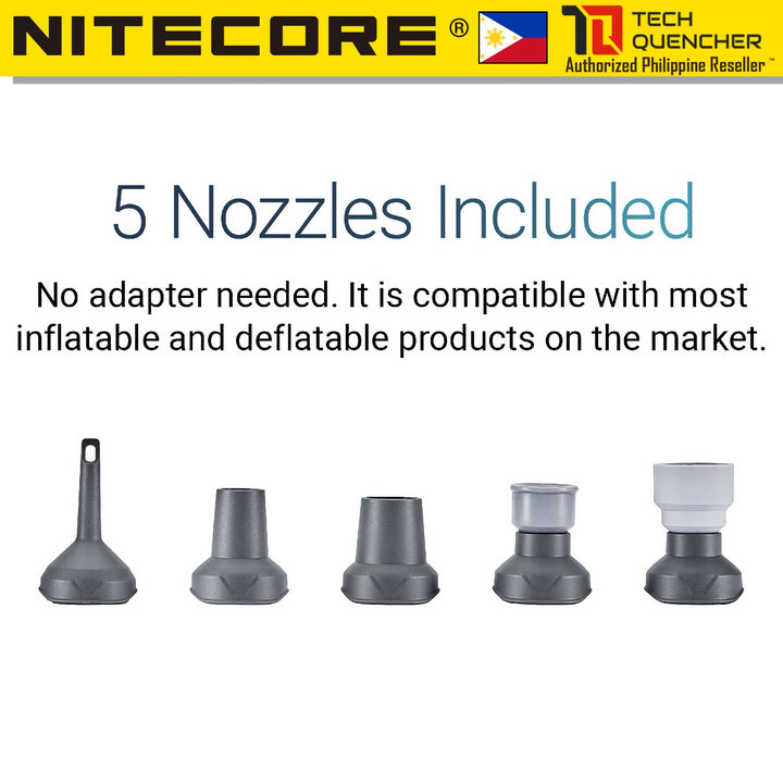 Nitecore AP01 Air Pump - Ultra Lightweight Portable - USB-C Powered - 22 grams - 2.8kPa - 220L/min