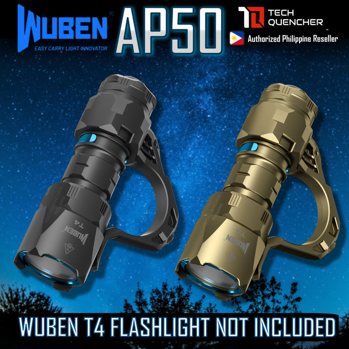 Wuben AP50 TAC Ring For T4 Flashlight - Tungsten Steel Tip - Glass Breaker
