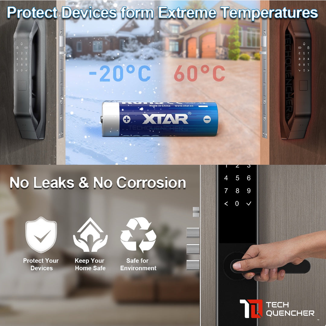 XTAR AA LR 1.5V 3000mAh USB-C Rechargeable Lithium Battery - 3.9h Fast Charging - Light Indicators