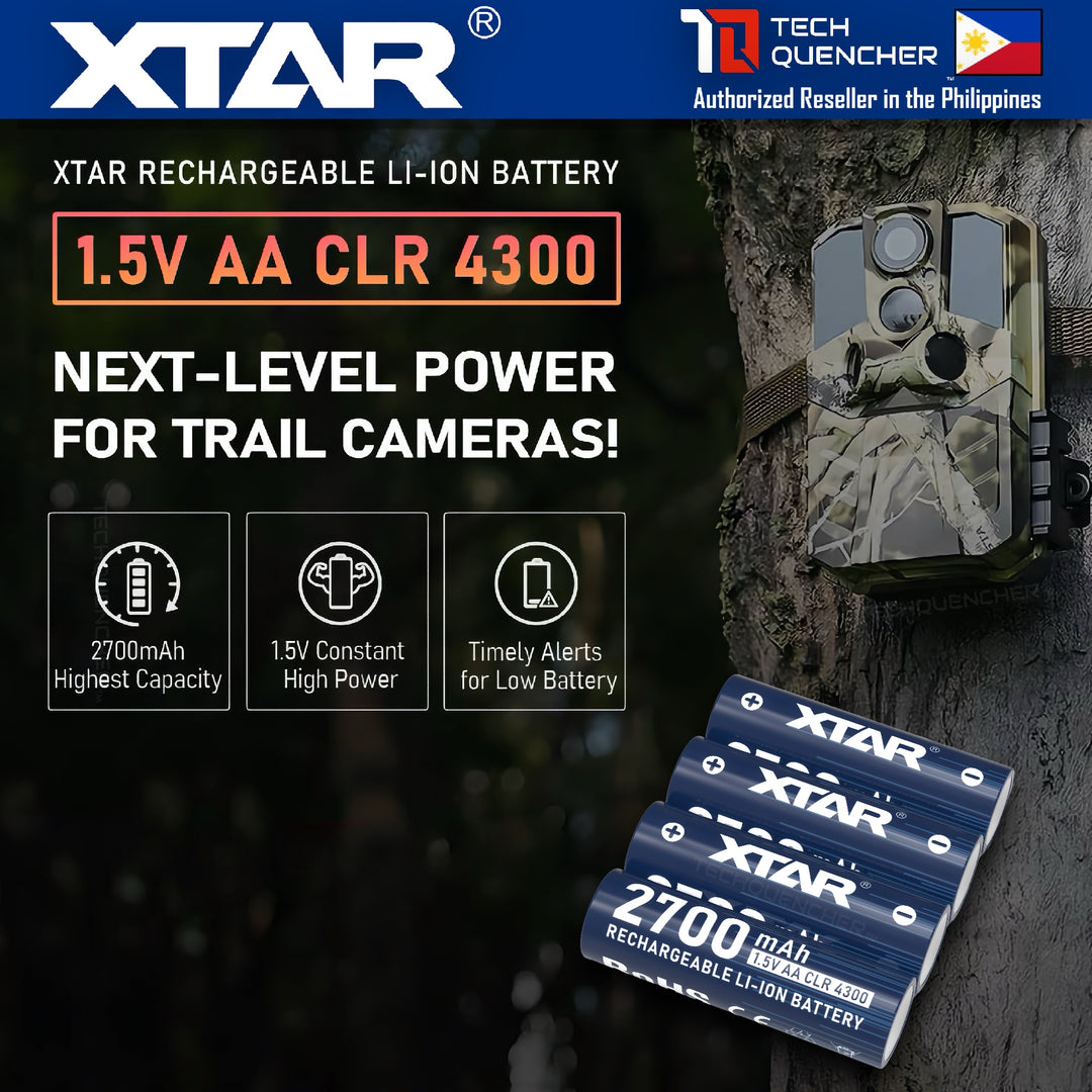 XTAR AA CLR 4300 1.5V 2700mAh Rechargeable Lithium Battery - 1.5V Constant High Power - 20°C to 60°C