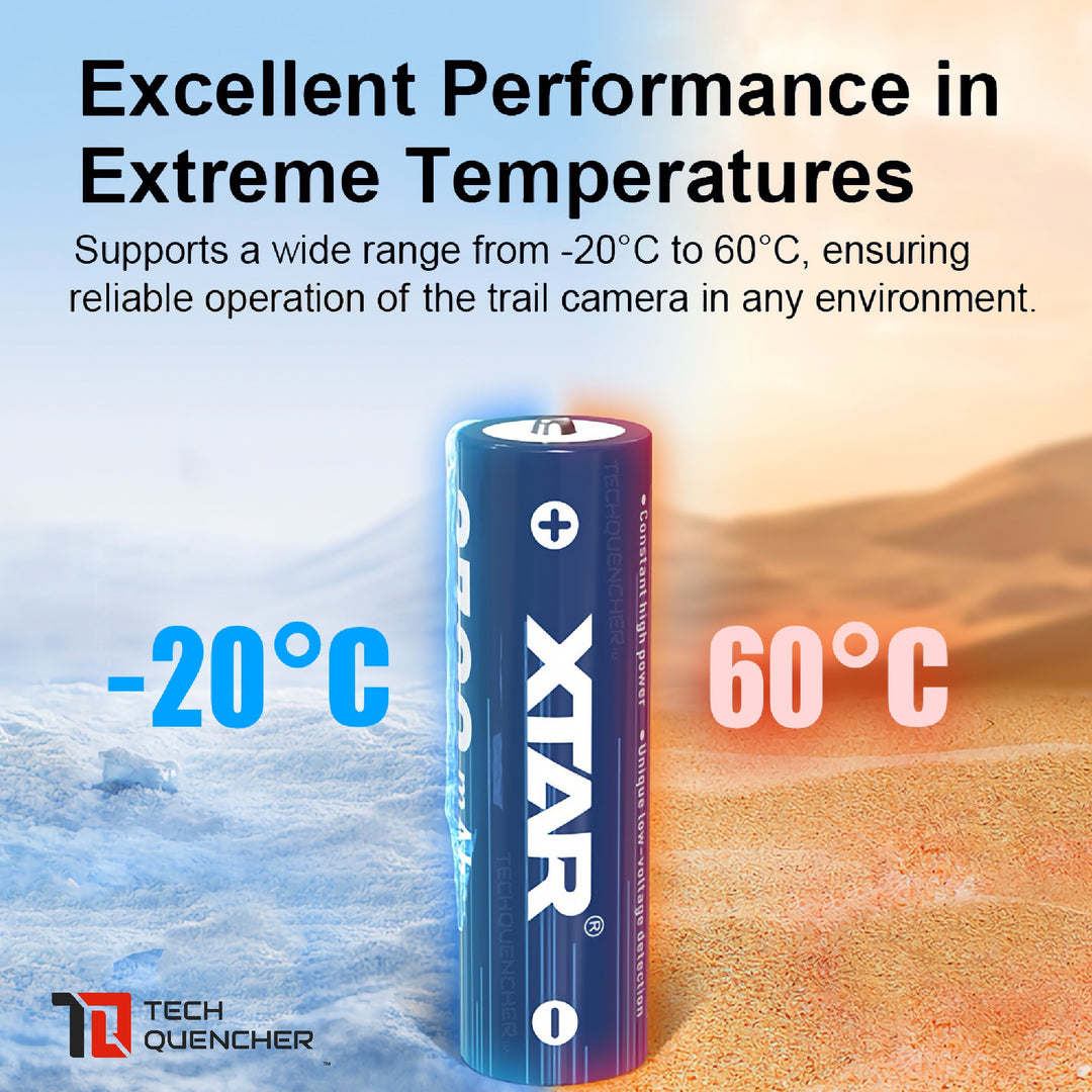 XTAR AA CLR 4300 1.5V 2700mAh Rechargeable Lithium Battery - 1.5V Constant High Power - 20°C to 60°C