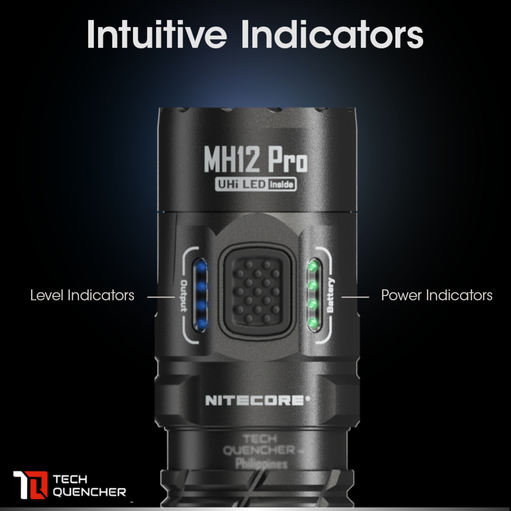 Nitecore MH12 PRO Flashlight 3300 Lumens - USB-C Charging 5300mAh Battery - 505 meters Beam Distance