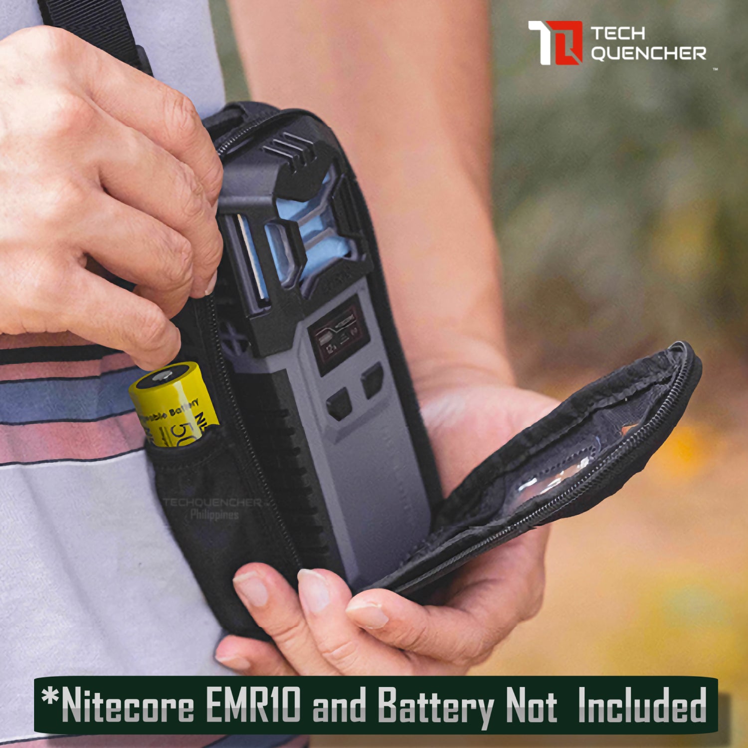 Nitecore NRH10 Repeller Holster for EMR10 - 600D Water Resistant Fabric - Battery and Mat Storage