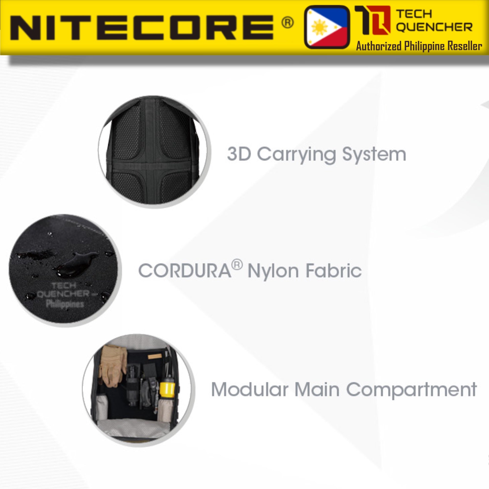 Nitecore BP23 PRO Backpack 23L - 400D Cordura® Fabric - Internal Fiberglas Stay - 15 inch Laptop