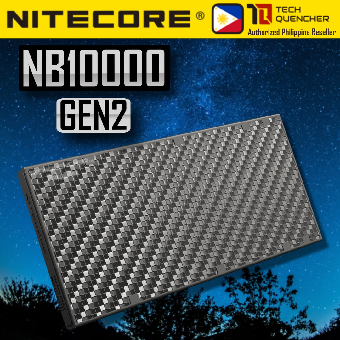 Nitecore NB10000 GEN2 V2 - 10000 mAh Powerbank - Ultra Slim Body - Carbon Fiber - PD QC 3.0 Charging
