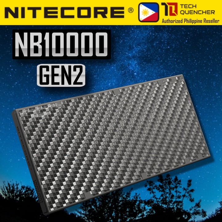 Nitecore NB10000 GEN2 V2 - 10000 mAh Powerbank - Ultra Slim Body - Carbon Fiber - PD QC 3.0 Charging