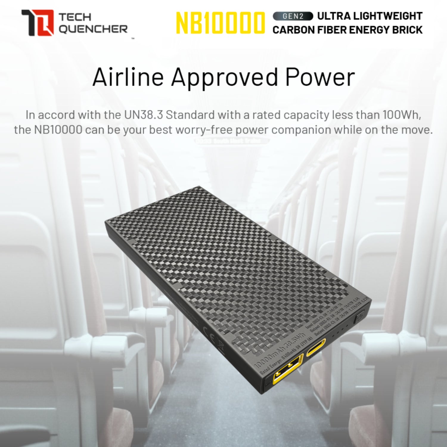 Nitecore NB10000 GEN2 V2 - 10000 mAh Powerbank - Ultra Slim Body - Carbon Fiber - PD QC 3.0 Charging