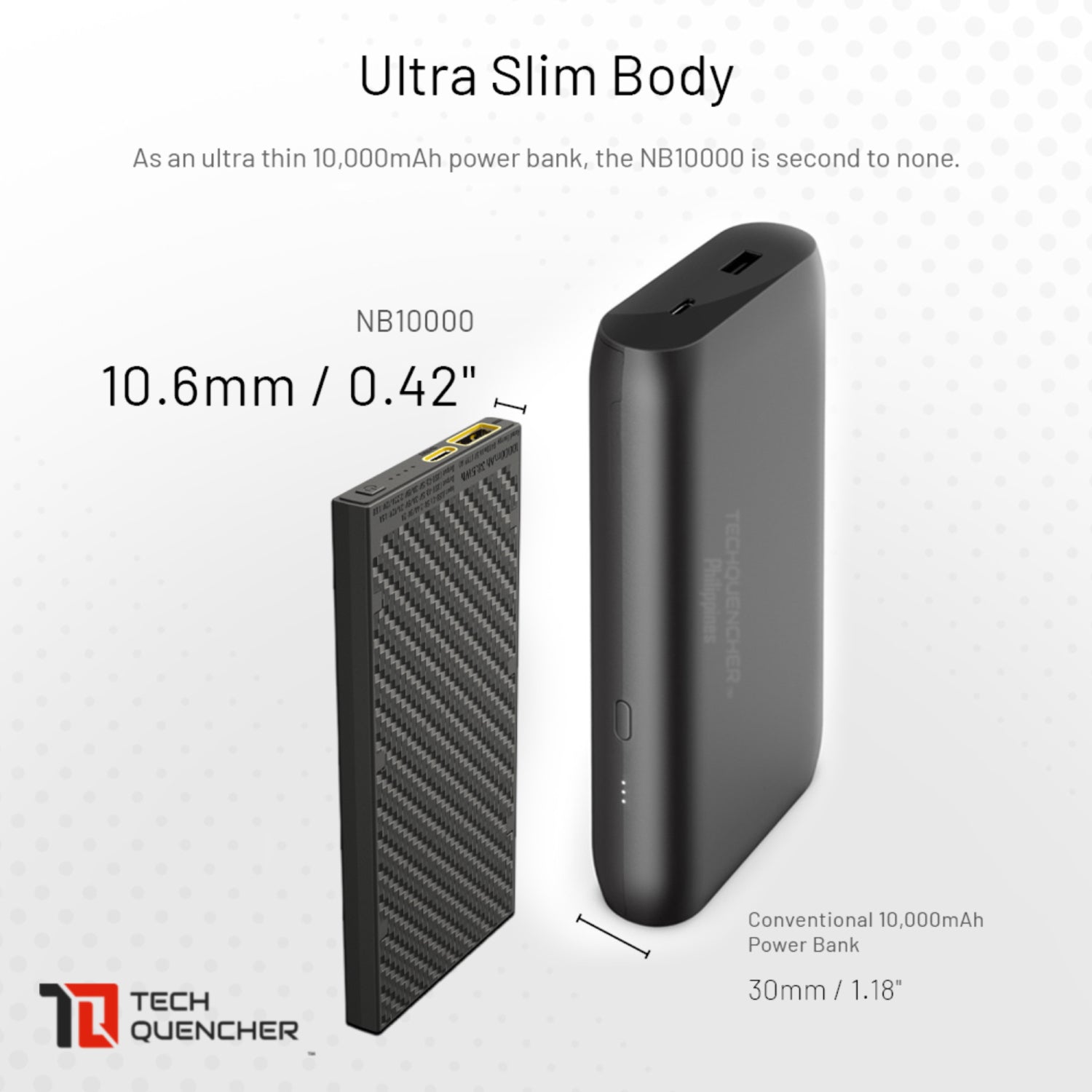 Nitecore NB10000 GEN2 V2 - 10000 mAh Powerbank - Ultra Slim Body - Carbon Fiber - PD QC 3.0 Charging