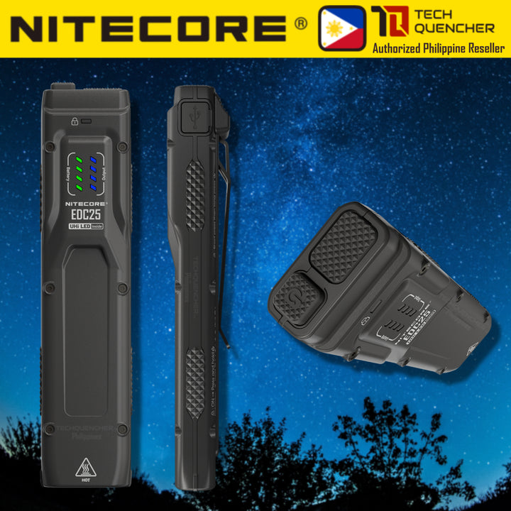 Nitecore EDC25 Flashlight with Sensor Protect - 3000 Lumens- Uhi 20 LED - USB-C - 1700mAh - IP54