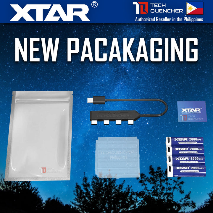 XTAR AA LR 1.5V 2000mAh USB-C Rechargeable Lithium Battery - 2.5H Fast Charging - Light Indicators