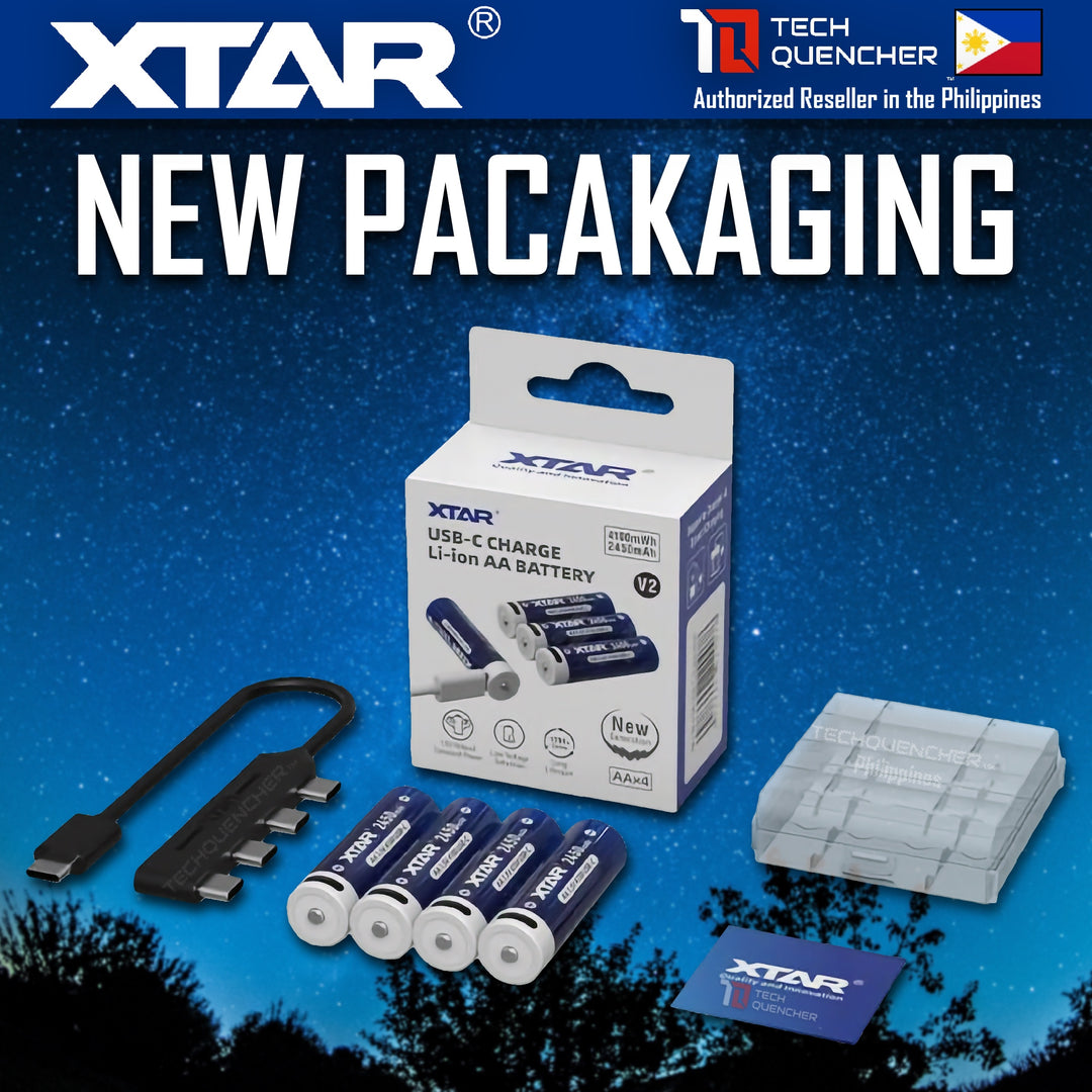 XTAR AA 1.5v 2450mAh (4100mWh) USB-C Rechargeable Battery - Lithium-Ion - Indicator LED - Protected