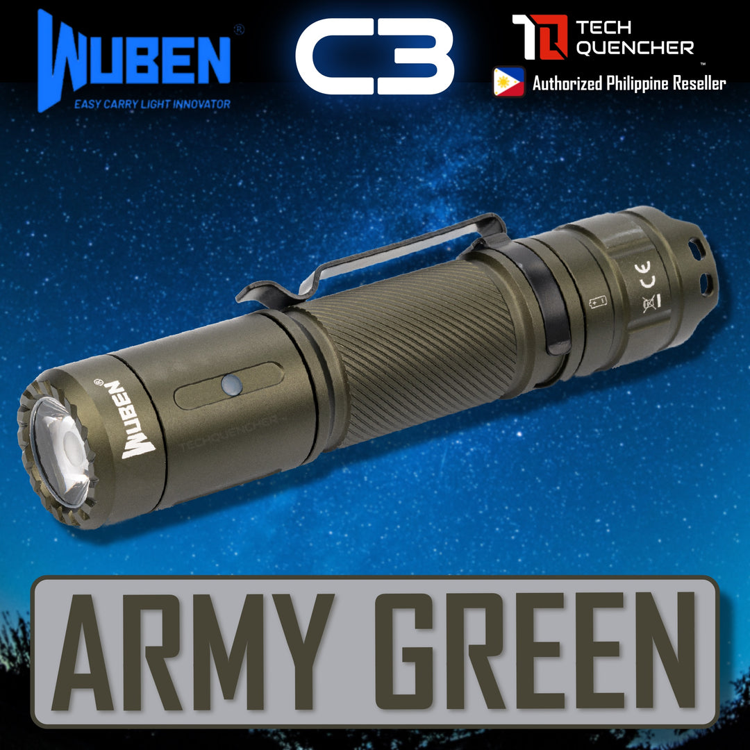 Wuben C3 Flashlight -1200 Lumens - USB-C Rechargeable -123 grams -IP68