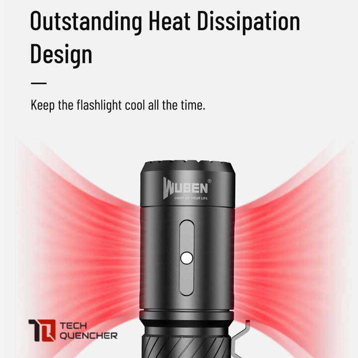 Wuben C3 Flashlight -1200 Lumens - USB-C Rechargeable -123 grams -IP68