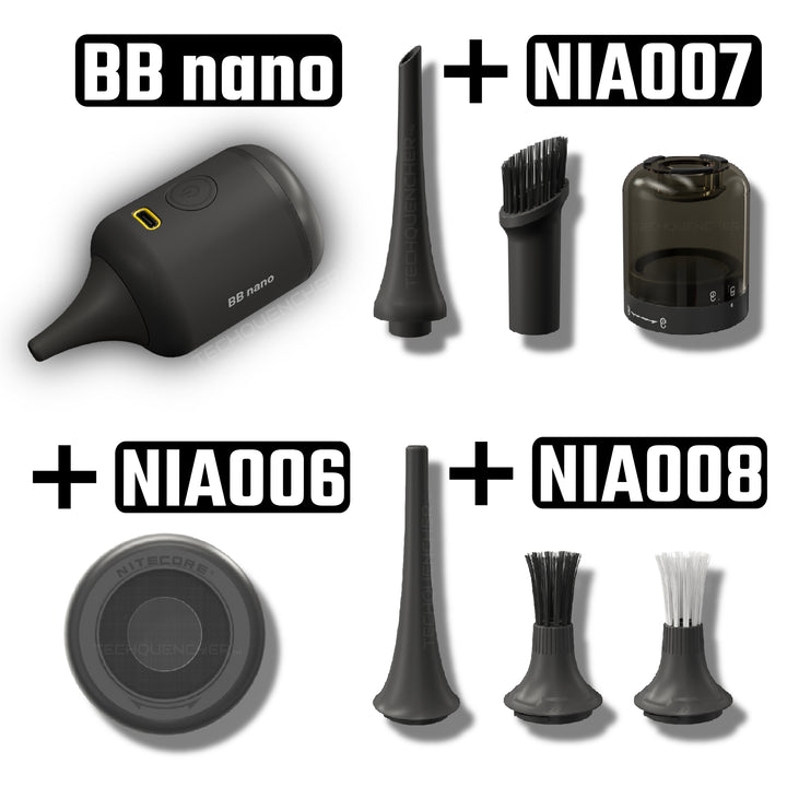 Nitecore BB Nano - Portable Blower - Built-In Rechargeable Battery - Camera Cleaning + Vacuum -USB-C