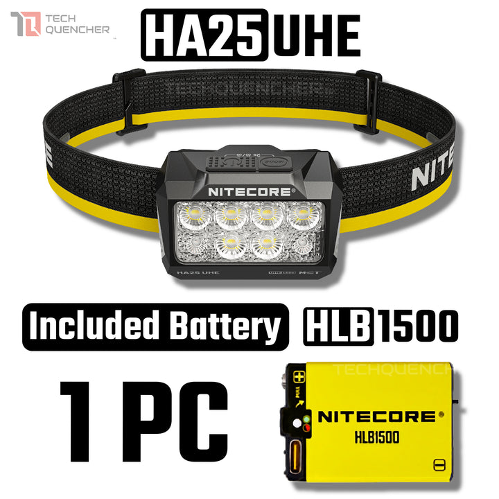 Nitecore HA25 UHE Headlamp - 800 Lumens - MCT - Dual Battery - AAA or Li-ion - Aluminum Heat Sink