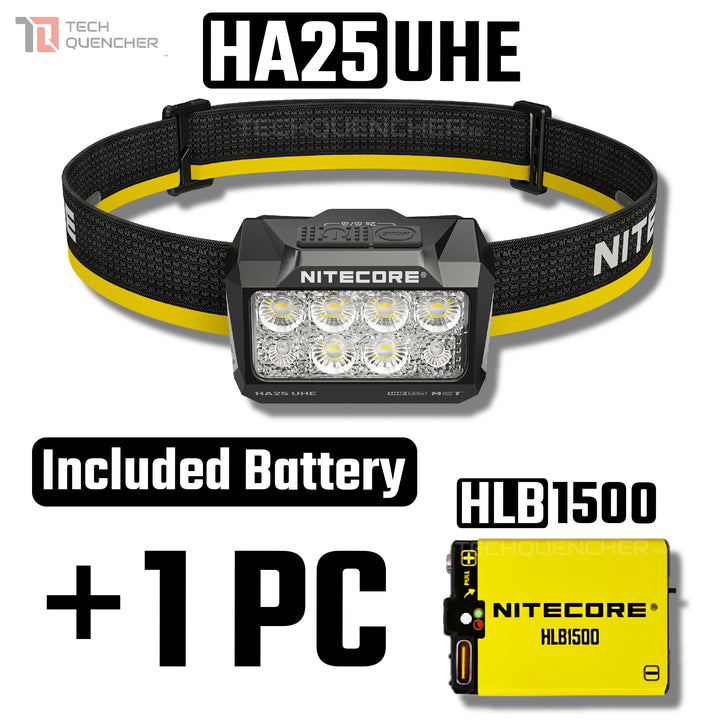 Nitecore HA25 UHE Headlamp - 800 Lumens - MCT - Dual Battery - AAA or Li-ion - Aluminum Heat Sink