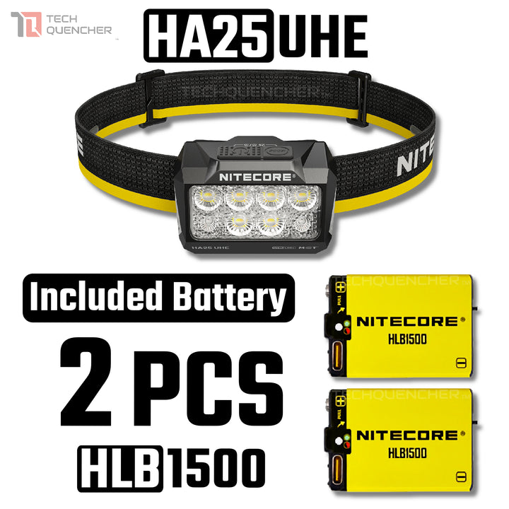 Nitecore HA25 UHE Headlamp - 800 Lumens - MCT - Dual Battery - AAA or Li-ion - Aluminum Heat Sink