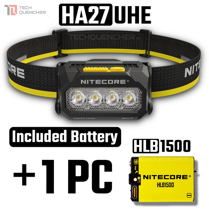 Nitecore HA27 UHE Headlamp - 800 Lumens - MCT- Modular Battery - AAA or Li-Ion - Magnesium Heat Sink