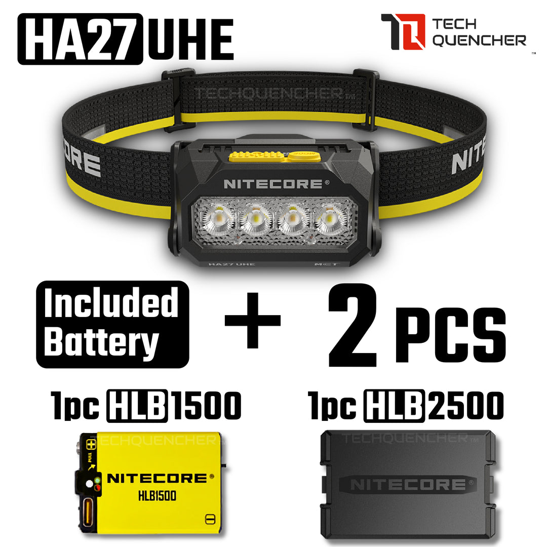 Nitecore HA27 UHE Headlamp - 800 Lumens - MCT- Modular Battery - AAA or Li-Ion - Magnesium Heat Sink