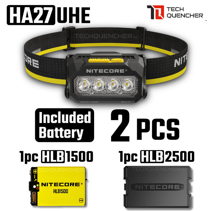 Nitecore HA27 UHE Headlamp - 800 Lumens - MCT- Modular Battery - AAA or Li-Ion - Magnesium Heat Sink