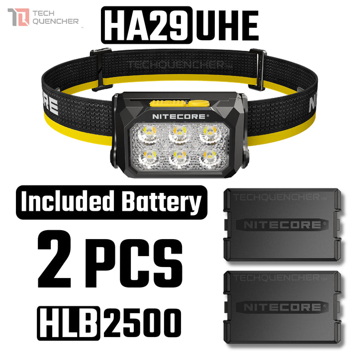 Nitecore HA29 UHE Headlamp - 1200 Lumens - MCT- Modular Battery - All Weather - Magnesium Heat Sink