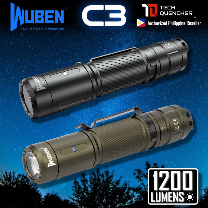 Wuben C3 Flashlight -1200 Lumens - USB-C Rechargeable -123 grams -IP68