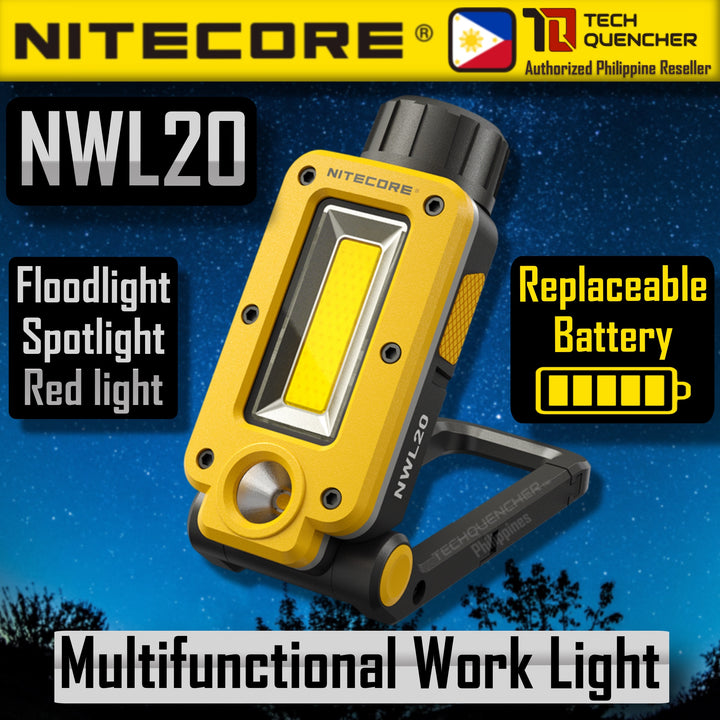 Nitecore NWL20 Multifunction Work Light - 600 Lumens - Floodlight - Spotlight - Replaceable Battery