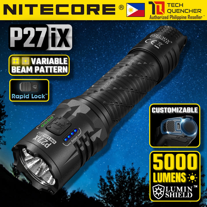 Nitecore P27iX Flashlight - 5000 Lumens - Customizable - 5500mAh Battery - Lock Switch- USB-C - IP68