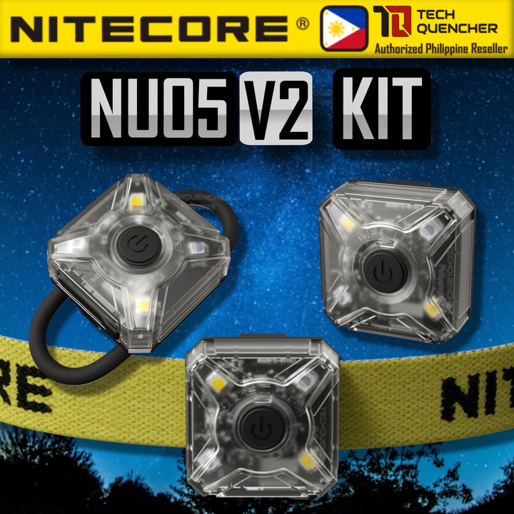 Nitecore NU05 V2 KIT - Multipurpose Package - Headlamp - Signal Light - Biking - USB-C - IP66