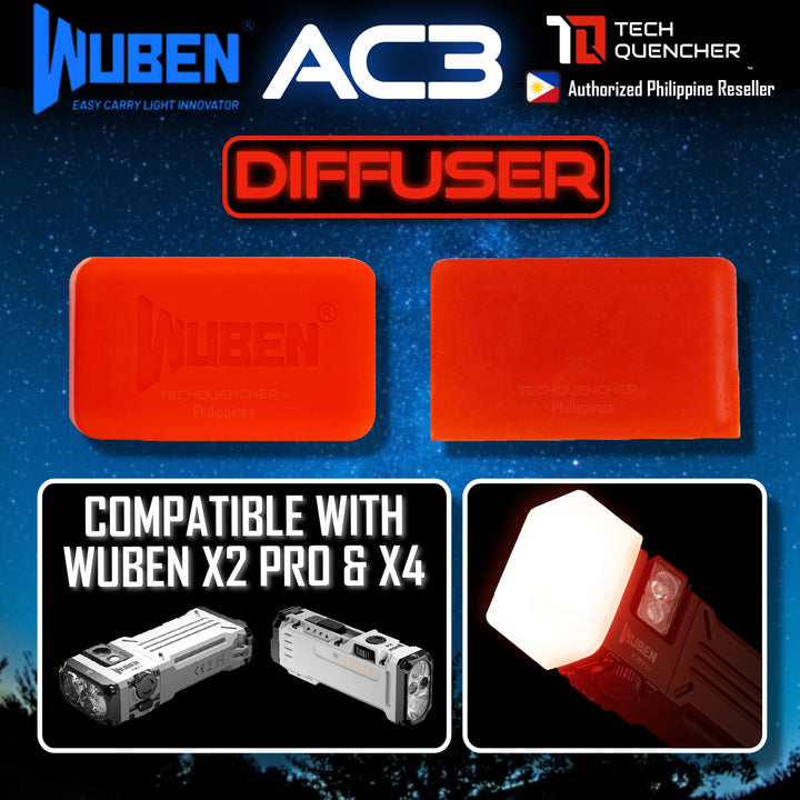 Wuben AC3 Diffuser Cap for Wuben X2 Pro and X4 Flashlight - Durable Silicone - Camping - Emergency