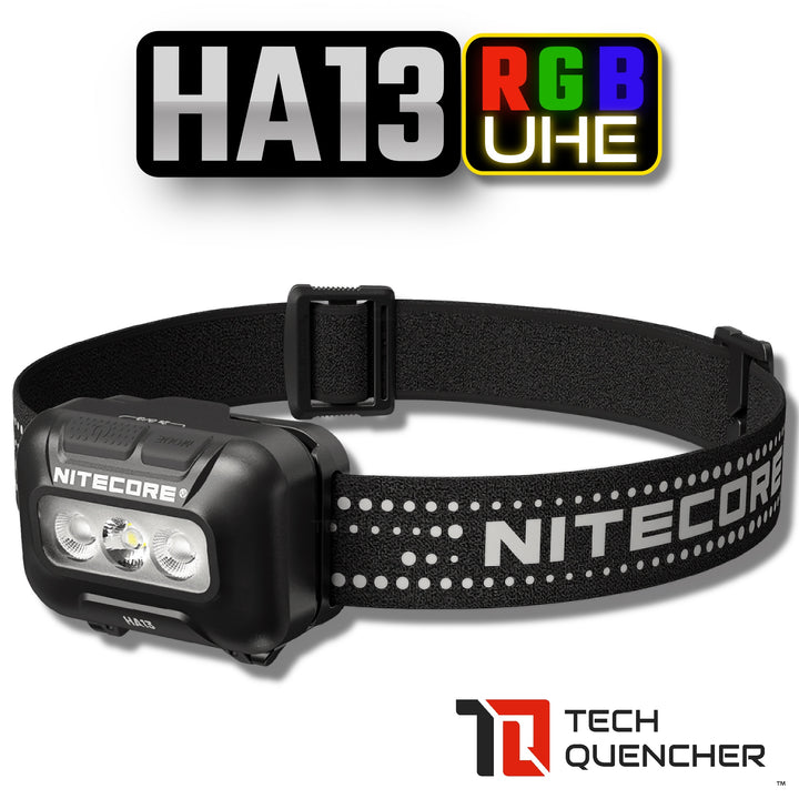 Nitecore HA13 V2 Headlamp 350 Lumens - RGB Light Red Blue Green - Dual Power - AAA or HLB1500 - IP66