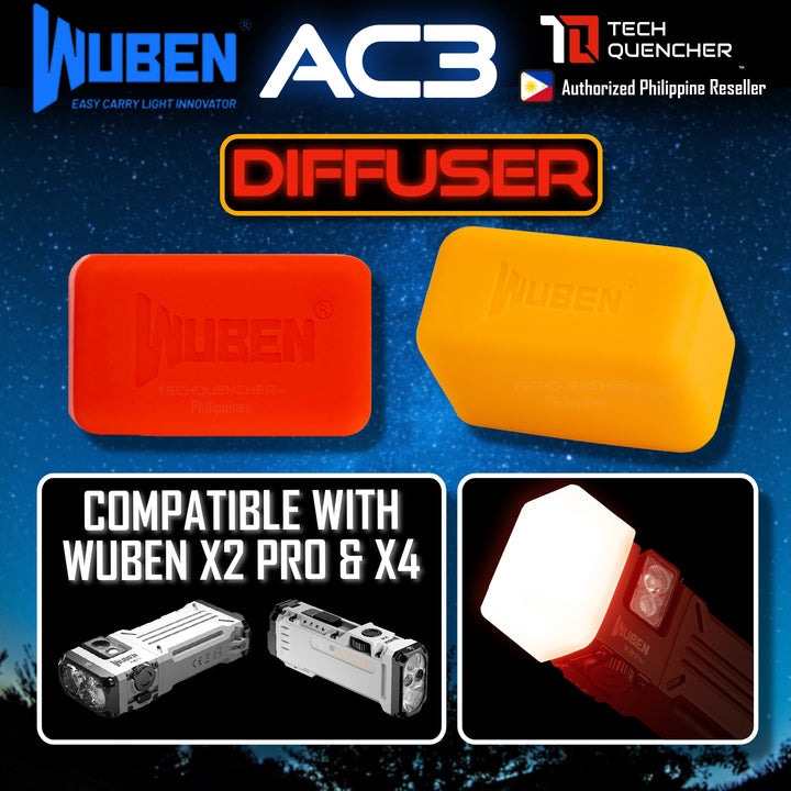 Wuben AC3 Diffuser Cap for Wuben X2 Pro and X4 Flashlight - Durable Silicone - Camping - Emergency