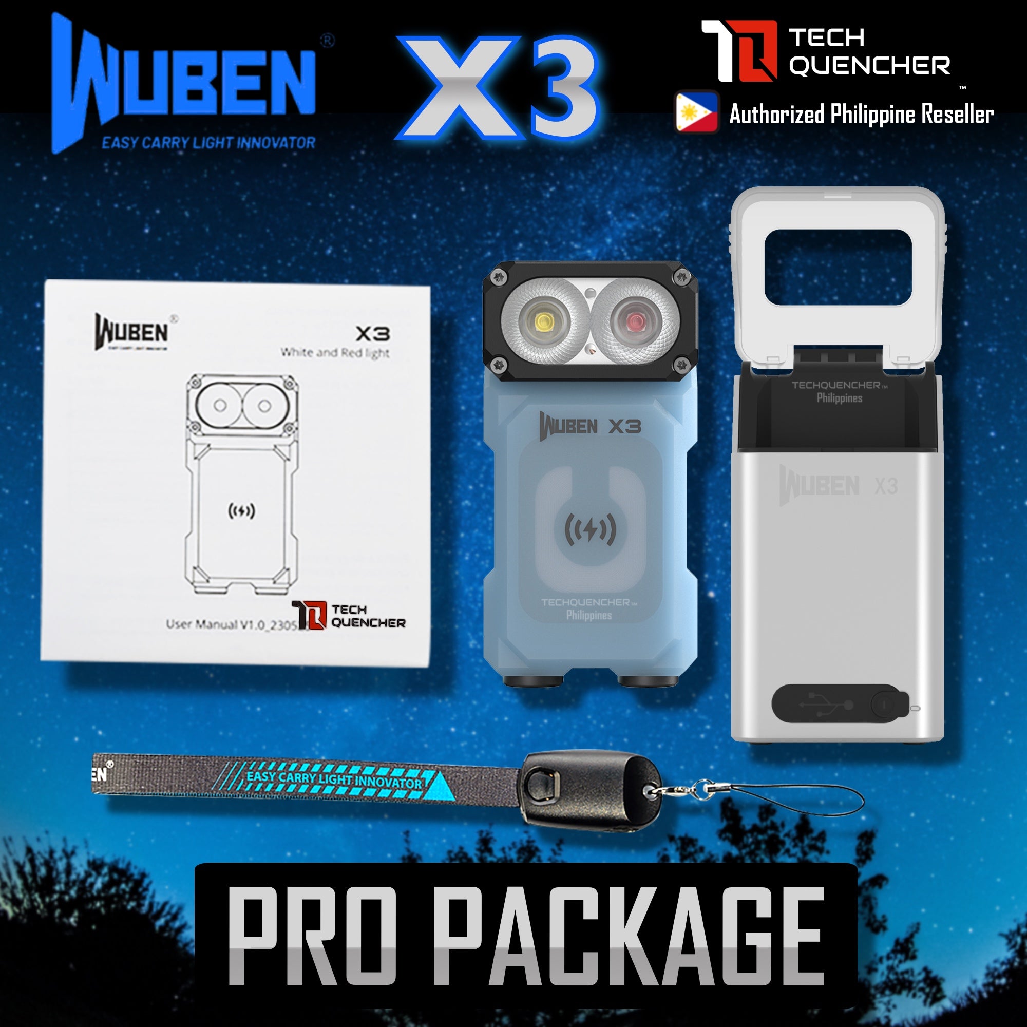 Wuben X3 Flashlight - 700 Lumens -Rotating Head - Wireless Charging - Magnetic Base - Mini EDC