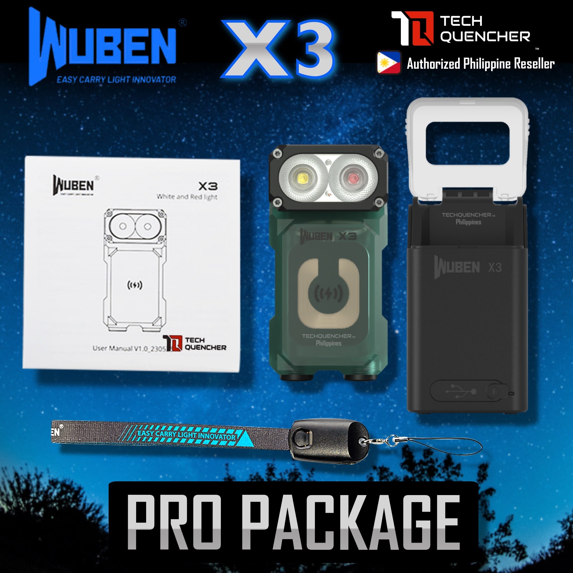 Wuben X3 Flashlight - 700 Lumens -Rotating Head - Wireless Charging - Magnetic Base - Mini EDC