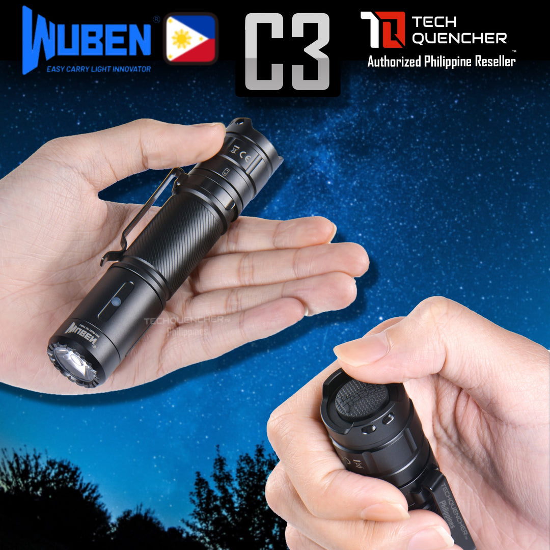Wuben C3 Flashlight -1200 Lumens - USB-C Rechargeable -123 grams -IP68