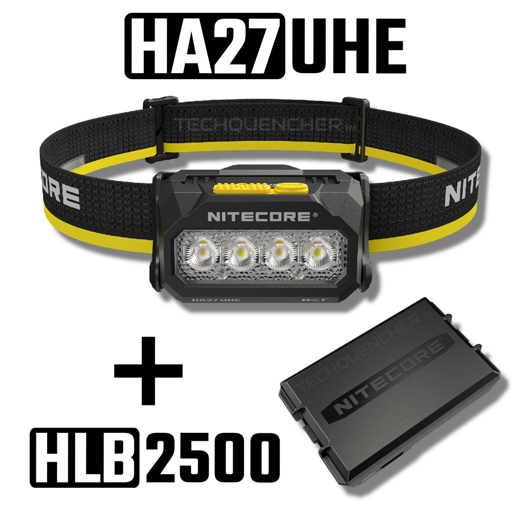 Nitecore HA27 UHE Headlamp - 800 Lumens - MCT- Modular Battery - AAA or Li-Ion - Magnesium Heat Sink