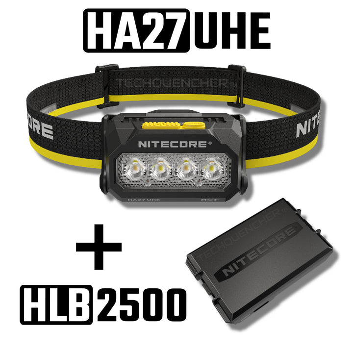 Nitecore HA27 UHE Headlamp - 800 Lumens - MCT- Modular Battery - AAA or Li-Ion - Magnesium Heat Sink
