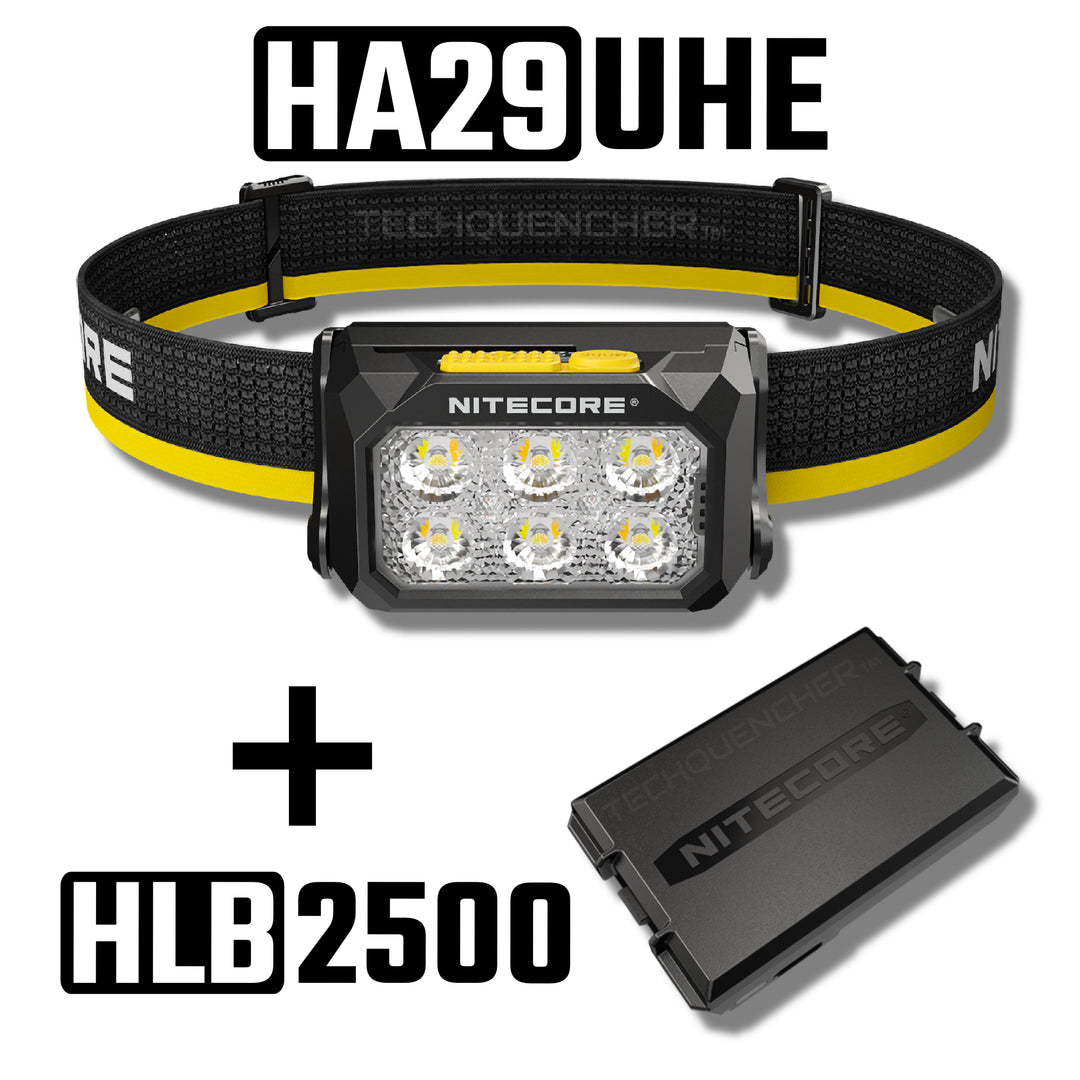 Nitecore HA29 UHE Headlamp - 1200 Lumens - MCT- Modular Battery - All Weather - Magnesium Heat Sink
