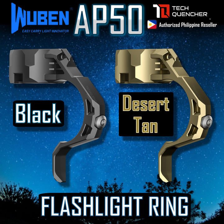 Wuben AP50 TAC Ring For T4 Flashlight - Tungsten Steel Tip - Glass Breaker